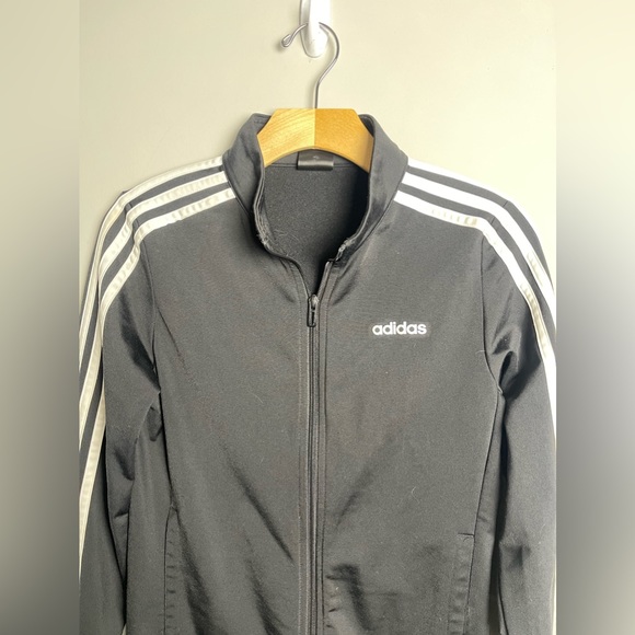 Adidas 3 Stripe Black/White Track Jacket Women’s Size XS - Picture 3 of 8